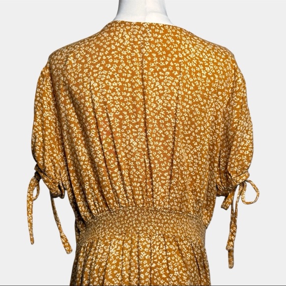 Universal Thread XXL Mustard Floral Midi Dress Cottagecore Boho Prairie - Picture 7 of 16